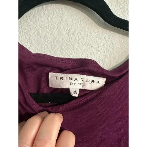 Trina Turk Lola Colorblock Purple and Black Cut out Dress 4 - Picture 4 of 10